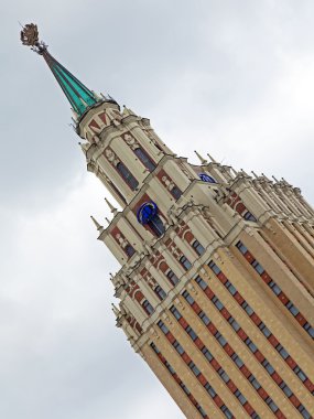 Rusya, Moskova. Moskova'nın mimari detaylar stalinist gökdelenler