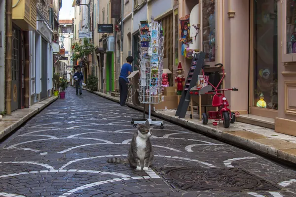 France, Cote d 'Azur, in October 2013. Типичные архитектурные детали старого французского города Антиб — стоковое фото