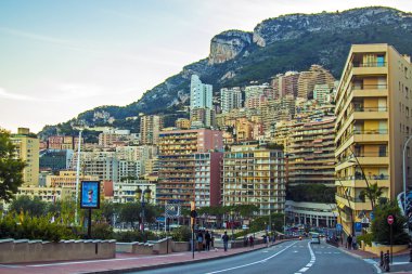 Monako. evlerin tipik mimari.