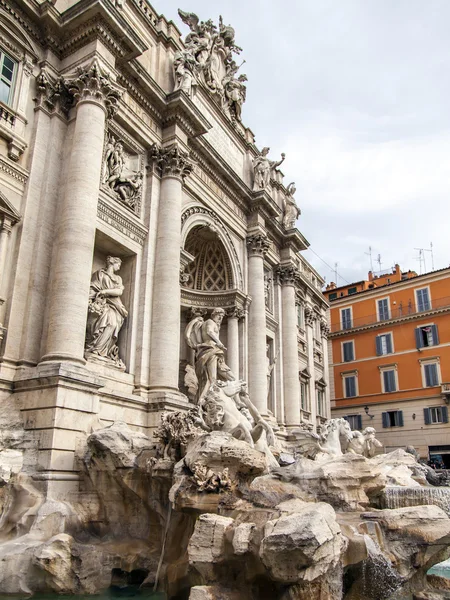 罗马，意大利。著名的德特雷维喷泉 — 图库照片