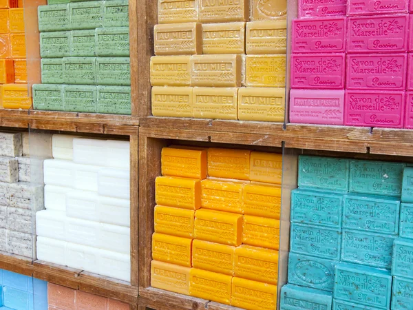 Colorful soap from Provence on the counter — Stock Photo, Image