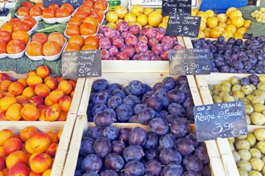 piyasa ahır üzerinde çeşitli meyve