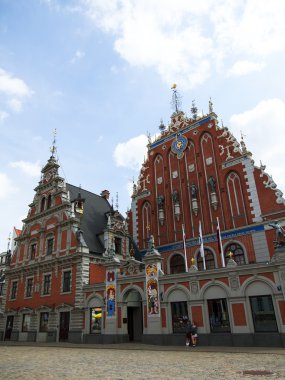 Riga, Letonya. tüccarlar evi siyah nokta, şehirdeki en güzel ev