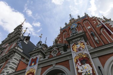 Riga, Letonya. tüccarlar evi siyah nokta, şehirdeki en güzel ev