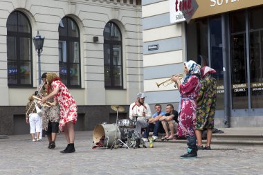 Riga, Letonya. konser buskers