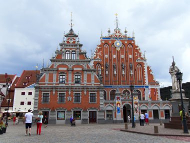 Riga, Letonya. tüccarlar evi siyah nokta, şehirdeki en güzel ev