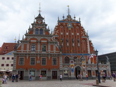 Riga, Letonya. tüccarlar evi siyah nokta, şehirdeki en güzel ev