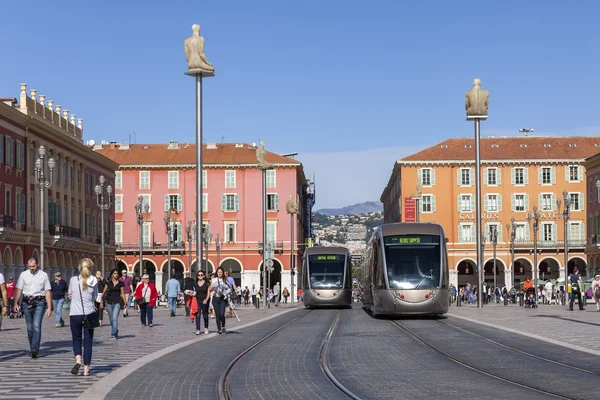 France , Nice. Massena Square , the central square of the city — Stock Photo, Image