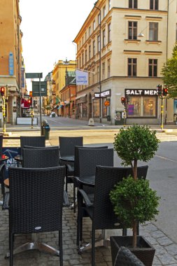 Stockholm. -drotningattan şehrin merkezi sokak