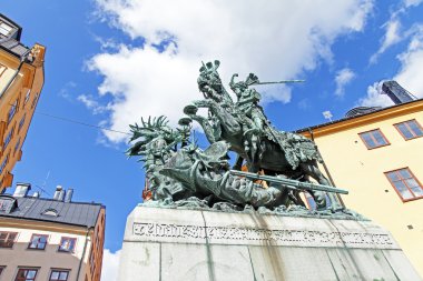 Stockholm. sokaklarda heykel