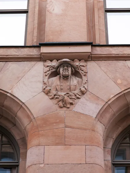 Stockholms. Skulptur in der Dekoration der Fassaden der Stadt — Stockfoto