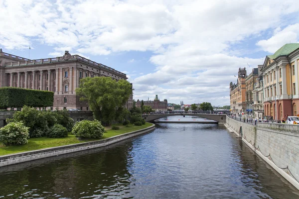 I Stockholm. Byggingen av Riksdagen – stockfoto