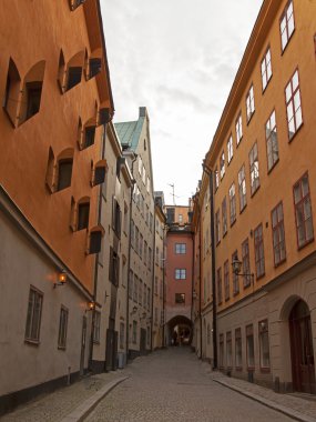 Stockholm, adanın gamla stan. eski şehir mimarisi