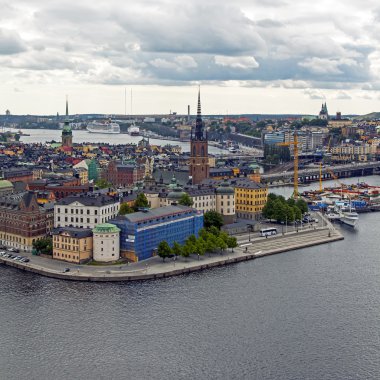 Stockholm. Tower town Hall şehir görüntüsü