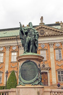 Stockholm, İsveç. kentsel ortamda heykel