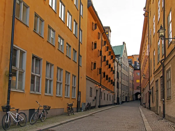 Stockholm, adanın gamla stan. eski şehir mimarisi