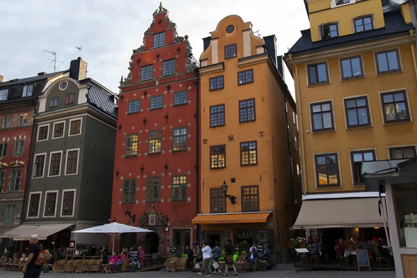 Sztokholm, wyspie gamla stan. architektura starego miasta — Zdjęcie stockowe