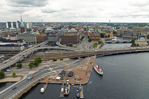 Stockholm. pohled na město z věže radnice — Stock fotografie