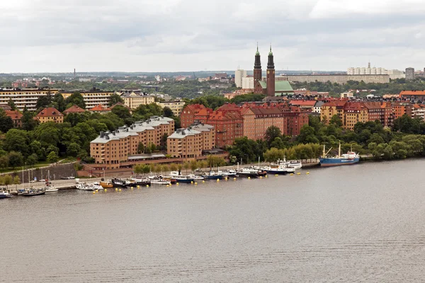 Stockholm. pohled na město z věže radnice — Stock fotografie