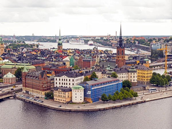 Stockholm. Pemandangan kota dari menara Balai Kota — Stok Foto