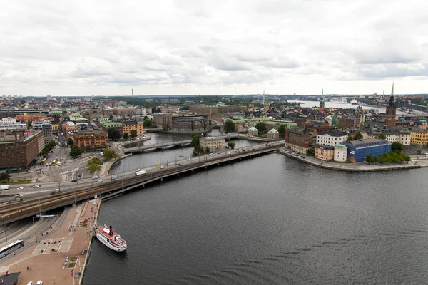 Sztokholmie. widok na miasto z wieży ratusza — Zdjęcie stockowe