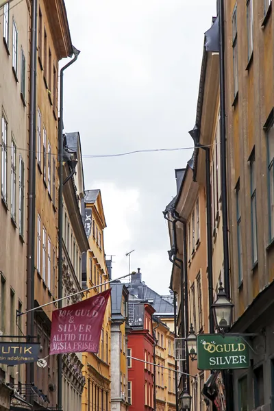 Stockholm, adanın gamla stan. eski şehrin Mimari Detaylar — Stok fotoğraf
