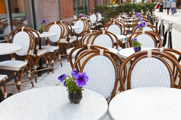 Stockholms. Sommercafés im Freien — Stockfoto