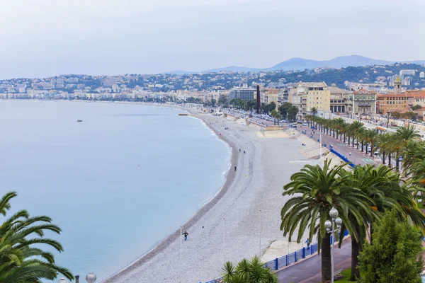 France , Nice, October 14, 2014 . View of the city and the coast from the Bay of Angels Hill Chateau — Stock Photo, Image