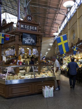 Stockholm, İsveç. merkez çarşı içi. İsveç ticaret ürünleri