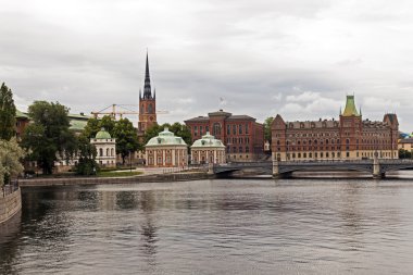 Stockholm, İsveç. İskandinav mimarisi tipik ayrıntıları. Waterfront