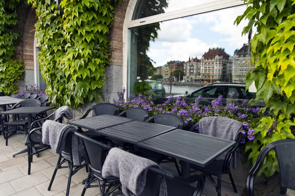 斯德哥尔摩，瑞典。夏季户外咖啡馆 — 图库照片