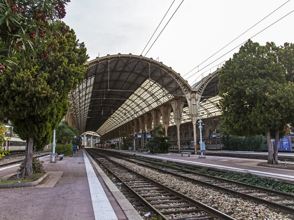 France , Nice. railway station Nice - one of the resorts of the Côte d'Azur France — Stock Photo, Image