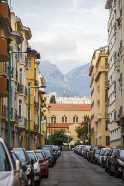 Fransa, menton, 15 Ekim 2013. turizm sezonu sonunda tipik bir kent görünümü.