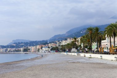 menton, Fransa. deniz kıyısı.