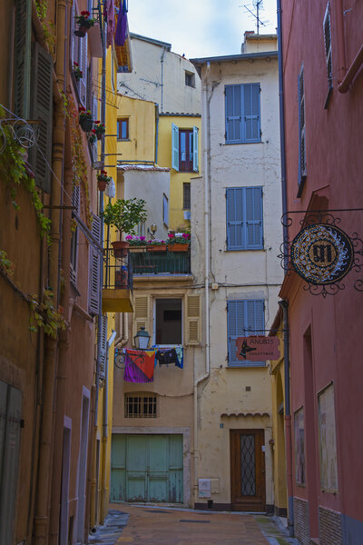 France , Menton. View of the old town