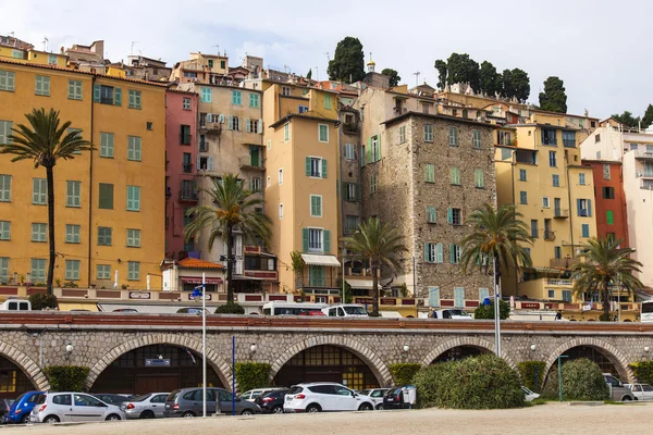 France, Menton, View of the old town — стоковое фото