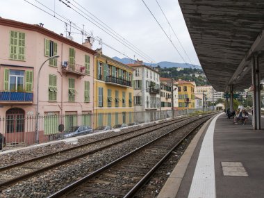 Fransa, cote d'azur, menton, 15 Ekim 2013. Tren İstasyonu