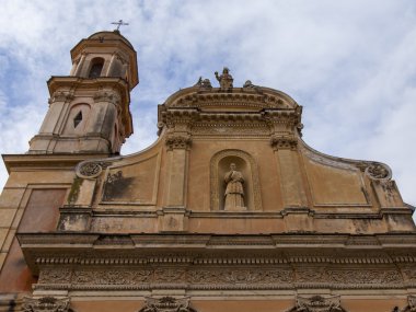 Fransa, cote d'azur, menton. tipik bir yapının mimari parça프랑스, 코트 디 부 다쥐르 망 통입니다. 일반적인 건물의 건축 조각