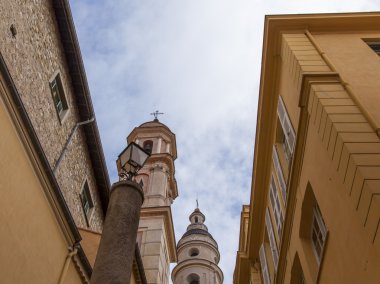 Fransa, cote d'azur, menton. tipik bir yapının mimari parça프랑스, 코트 디 부 다쥐르 망 통입니다. 일반적인 건물의 건축 조각