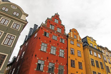 Stockholm, İsveç. eski şehrin tipik mimari