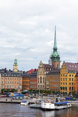 Stockholm, İsveç. liman bölgesinde tipik görünümü