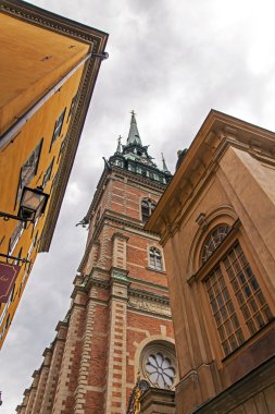 Stockholm, İsveç. eski şehrin tipik mimari
