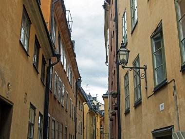 Stockholm, İsveç. eski şehrin tipik mimari