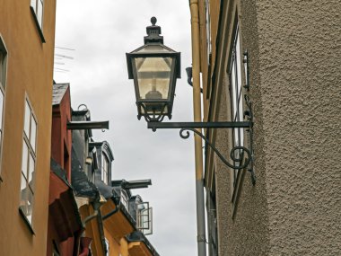 Stockholm, İsveç. eski şehrin tipik mimari
