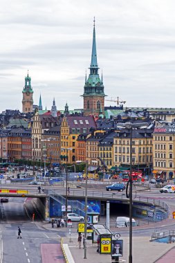 Stockholm, İsveç. yüksek noktası şehir görüntüsü