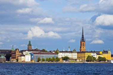 Stockholm, İsveç. liman bölgesinde tipik görünümü