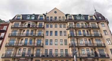 Stockholm, İsveç. şehir bina tipik mimari detaylar