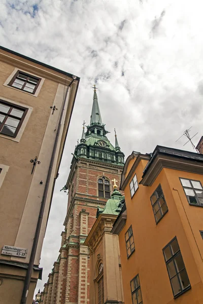 Stockholm, İsveç. eski şehrin tipik mimari — Stok fotoğraf