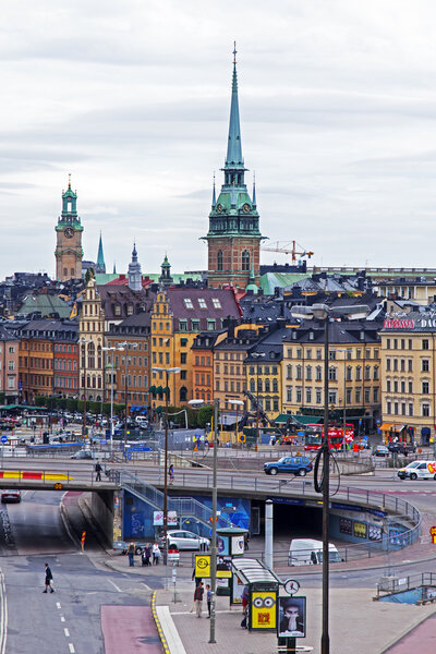 Стокгольм, Швеция Вид на город с высокой точки
