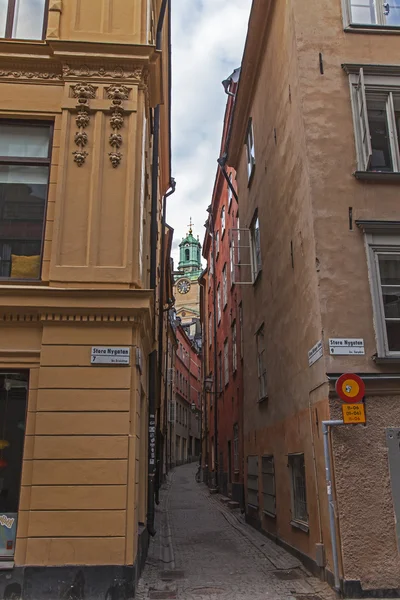 Stockholm, İsveç. eski şehrin tipik görünümü